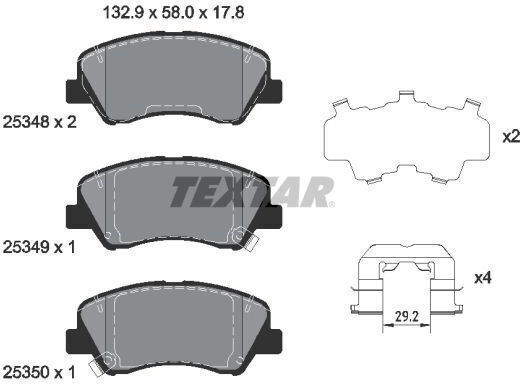 Textar 2534801 Brake Pad Set Disc Brake