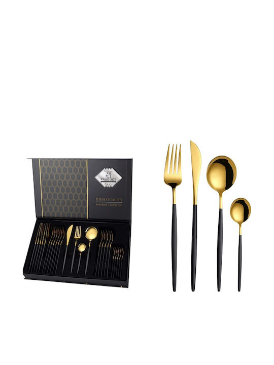 Galifas Cutlery Set Stainless Gold 24pcs