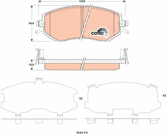 Trw Brake Pad Set Disc Brake Gdb3519