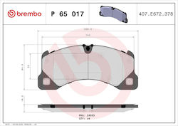 Brembo Brake Pad Set Disc Brake P 65 017
