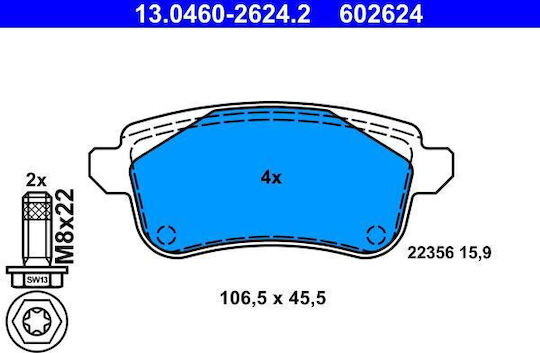 Ate Brake Pad Set Disc Brake 13.0460-2624.2