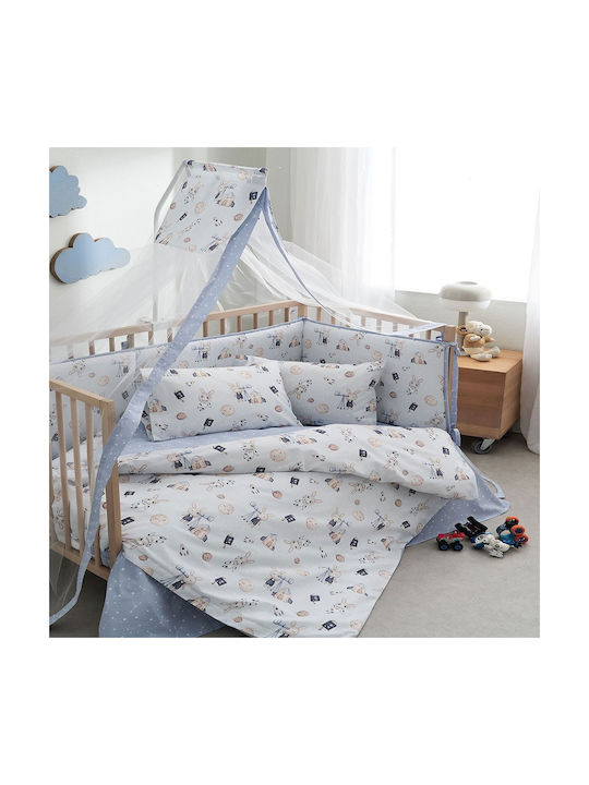 Vesta Home Set Baby Bettbezug mit Kissenbezug Astra Blau-mult 120x160cm