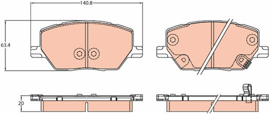 Trw Brake Pad Set Disc Brake Gdb3629