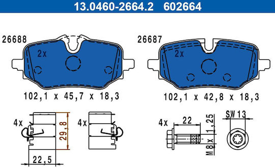 Ate Brake Pad Set Disc Brake 13.0460-2664.2