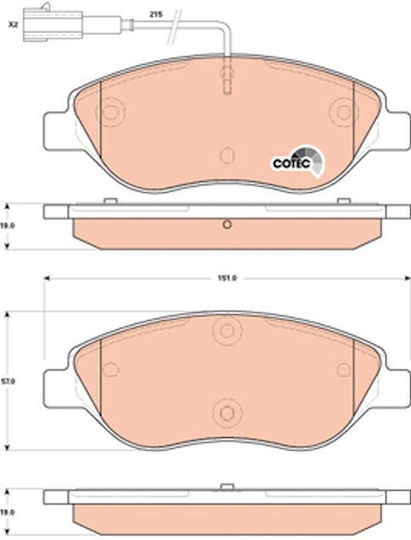 Trw Brake Pad Set Disc Brake Gdb1855