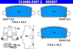 Ate Brake Pad Set Disc Brake 13.0460-5507.2