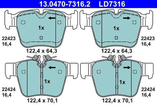 Ate Комплект Спирачни Накладки Дискова Спирачка 13.0470-7316.2