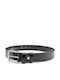 Wide Men's Belt Leather Black