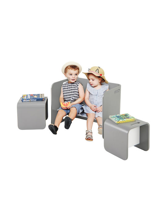 Kinder Tischset mit Stühlen Gray Costway