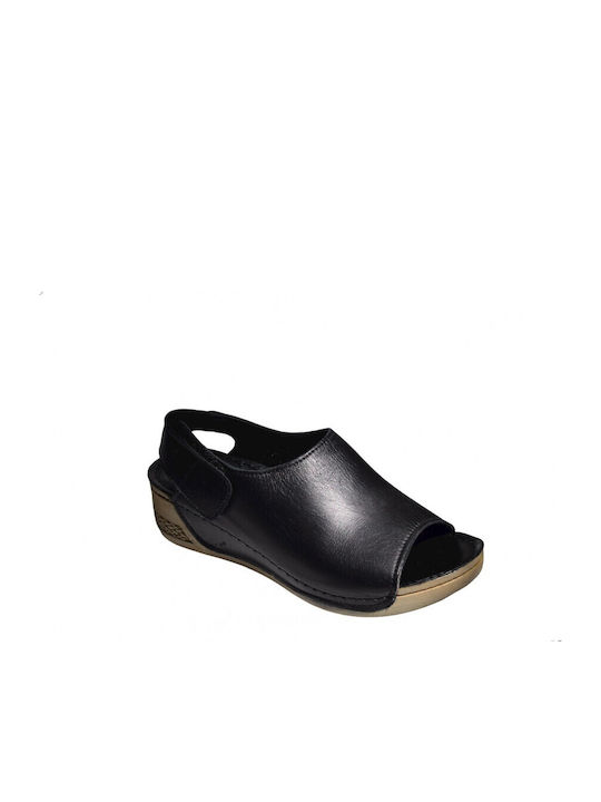 Leder Sandalen Anatomisch Schwarz