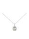 White Gold Charm with Stones 18k with Light Blue Zircon