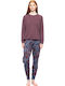 Pink Label Winter Damen Pyjama-Set Rosa