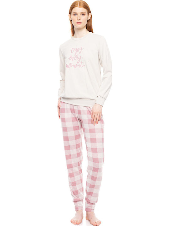 Pink Label Set Pijamale pentru Femei Off White