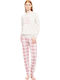 Pink Label Set Pijamale pentru Femei Off White