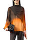 Damen Bluse Brown-orange