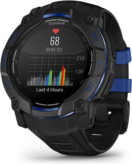 Garmin Instinct 3 AMOLED Aluminium 50mm Wasserdicht Smartwatch mit  Pulsmesser (Black/Bolt Blue Band) | Skroutz Germany