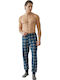 Minerva Winter Men's Pyjama Pants Cotton Marin Orange Plaid