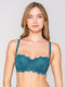 Balconette Balconette Bra with Light Padding Petrol Blue