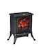 HomCom Boden Elektrischer Kamin 1500W Schwarz
