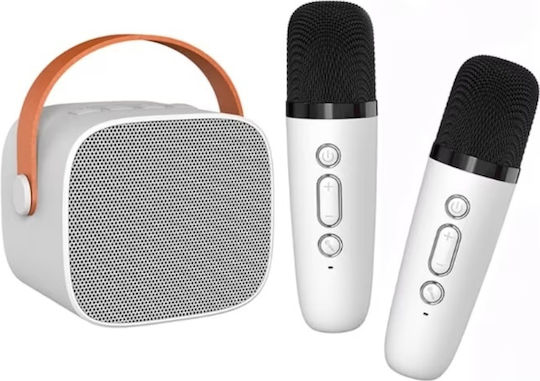 Boxă Karaoke cu Microfoane Wireless Albe
