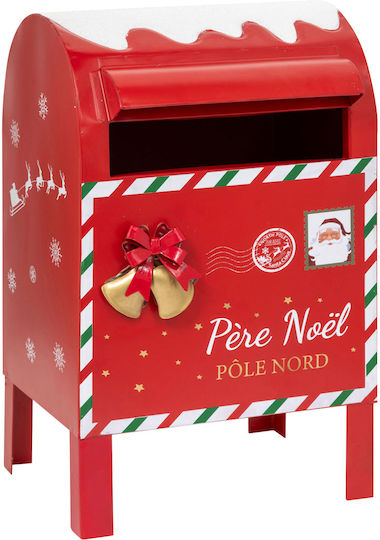 Christmas Metal Figure Mailbox Red Height 36.8cm