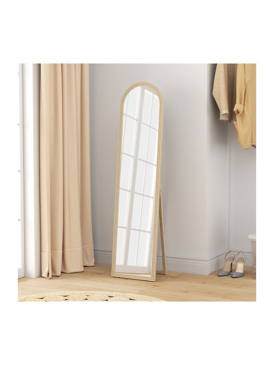 HomCom Καθρέπτης με Μπεζ Πλαστικό Πλαίσιο 160x40cm