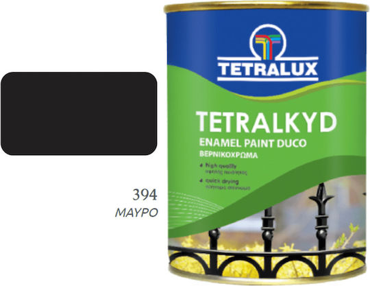 Tetralux Βερνικόχρωμα Διαλύτου Tetralkyd 0.75lt Μαύρο Ματ