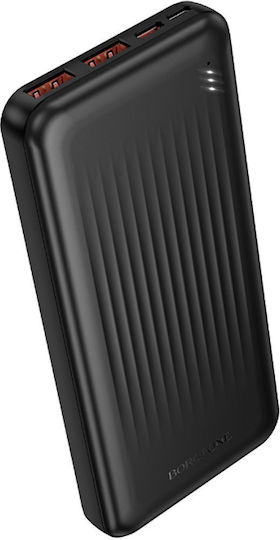 Borofone BJ80 Power Bank 10000mAh 22.5W με 2 Θύρες USB-A και Θύρα USB-C Power Delivery / Quick Charge 3.0 Μαύρο