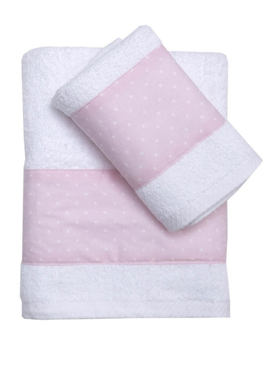 Viopros Set of Baby Towels 2pcs Robin Pink Weig...