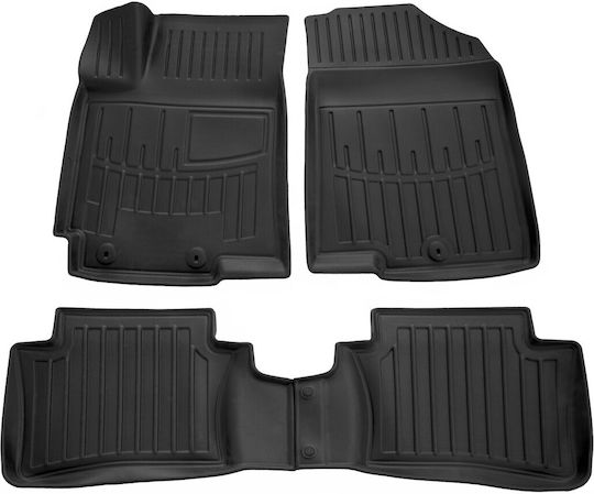 Hyundai Accent Rb 4/5d 2010>2017 Car Mats Rubber Raised Sides Fasteners 4 Pieces