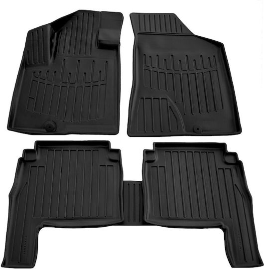 Hyundai Santa Fe 5d 2006>2010 Car Mats Rubber Raised Sides Fasteners 5 Pieces