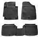 Hyundai Elantra 4/5d 2010>2015 Car Mats Rubber Raised Sides Fasteners 4 Pieces