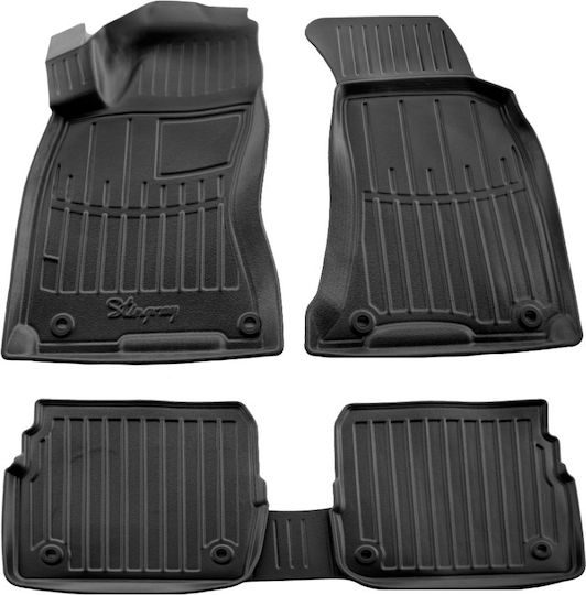 Skoda Superb 5d 2001>2008 Car Mats Rubber Raised Sides Fasteners 5 Pieces