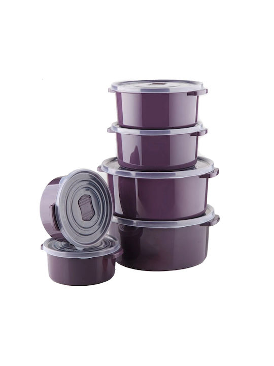 Set Mittagsboxen Kunststoff Lila 6x6cm 6 Stück