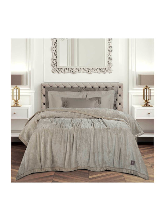 Greenwich Polo Club 3972 Samtige Übergröße Decke 240x250cm Taupe