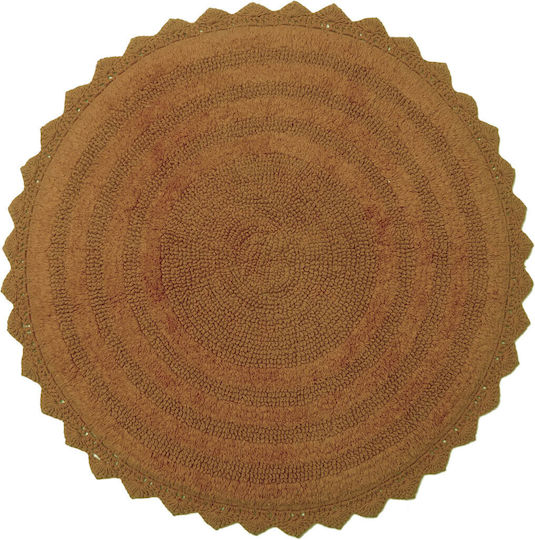Viopros Bath Mat Cotton Round Lesly Terra Cotta 70x70cm