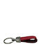 Leather Keychain 3cats 001 Red Handmade Greek Made Red
