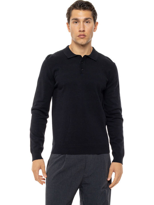 Long Sleeve Polo Shirt Black