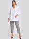 Women's Fabric Trousers with Elastic Carrot Fit Light Gray