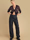 Damen Stoff Hose Black