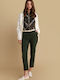 Damen Stoff Hose Green