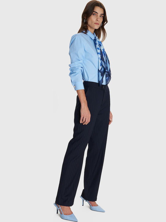 Dama Tesatura Pantaloni Cu dungi Blue
