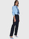 Dama Tesatura Pantaloni Cu dungi Blue