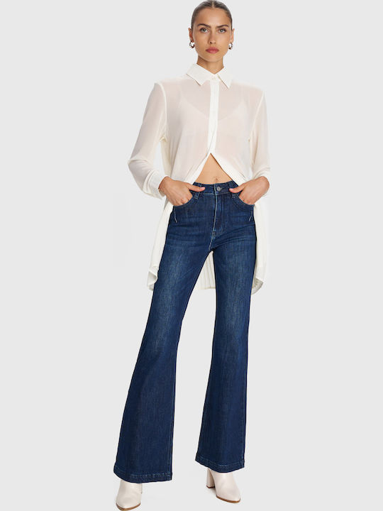 White Shirt High Waisted Jeans Casual Outfit White Shirt With High