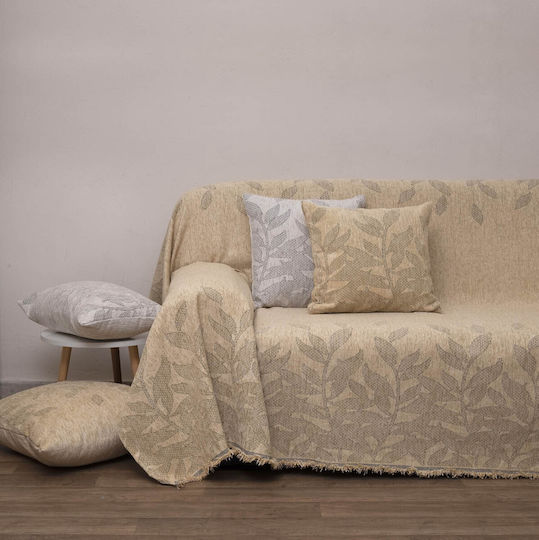 Viopros Ριχτάρι Πολυθρόνας Chenille 180x180εκ. Χρυσαφί
