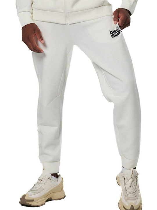 Body Action Jogginghose mit Gummizug Off White