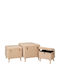 Iliadis Wooden Decorative Trunks Set Beige 3pcs 60x60x56cm