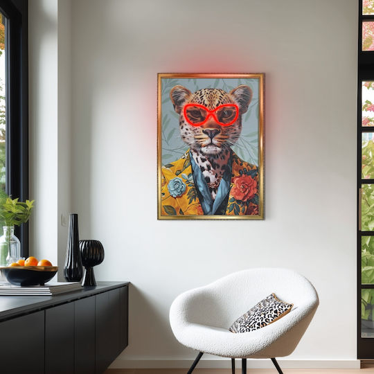 Πίνακας "dandy Panther" Neon Led Φωτισμό 50x70 Εκ