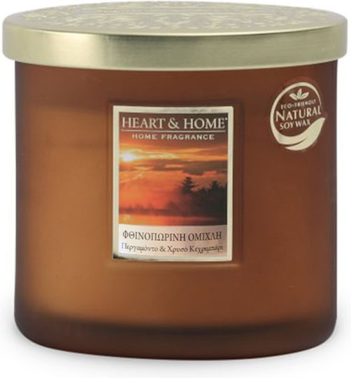 Heart & Home Κερί Σόγιας Διπλο Φυτιλι σε Βάζο Χρυσό 220gr C01140222