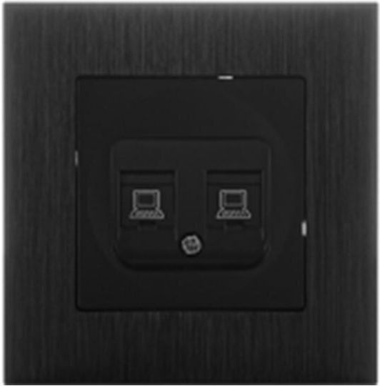Гнездо Data Cat6 Двойно Вградимо Черно Ip20 S111b